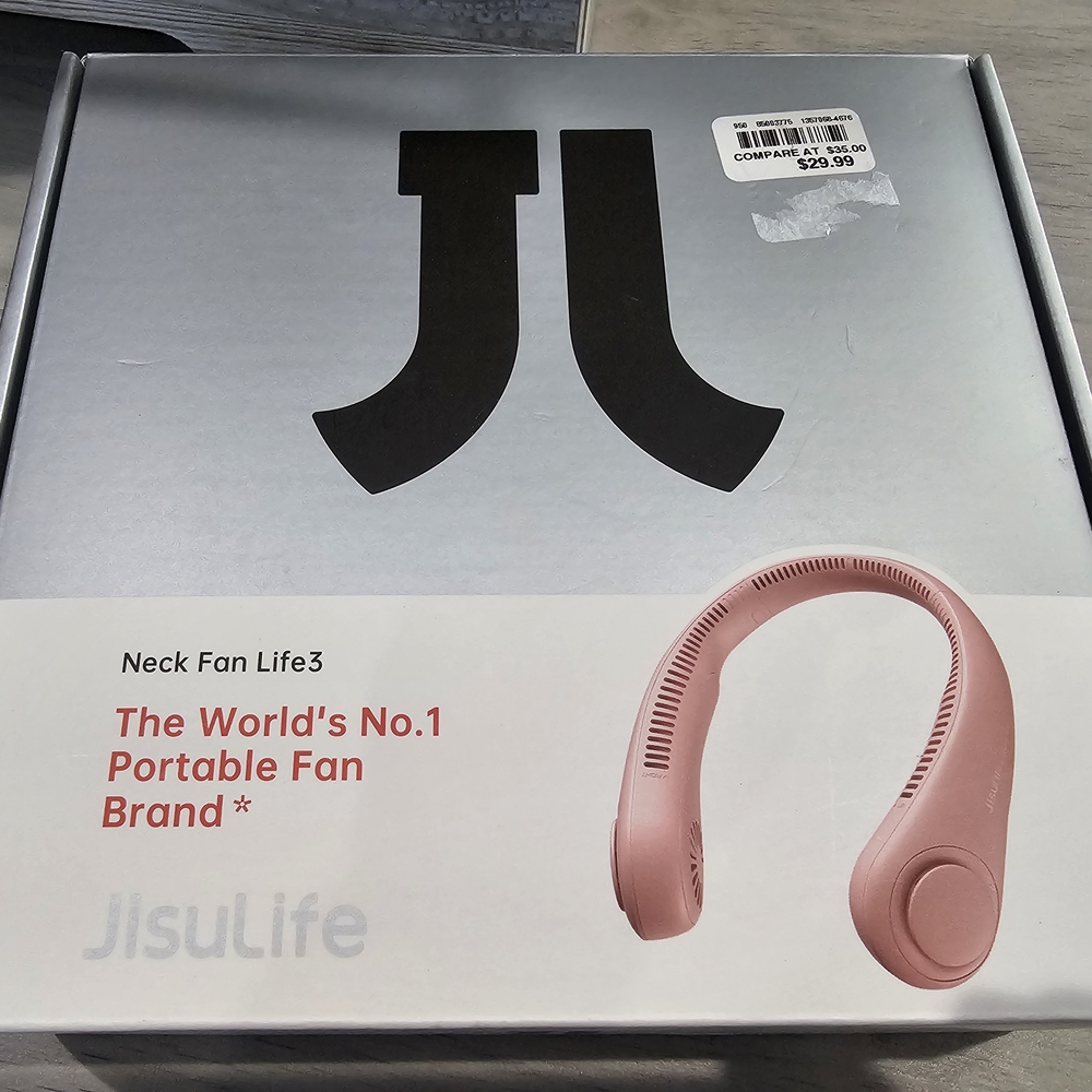 Jisulife Pink Portable Neck Fan